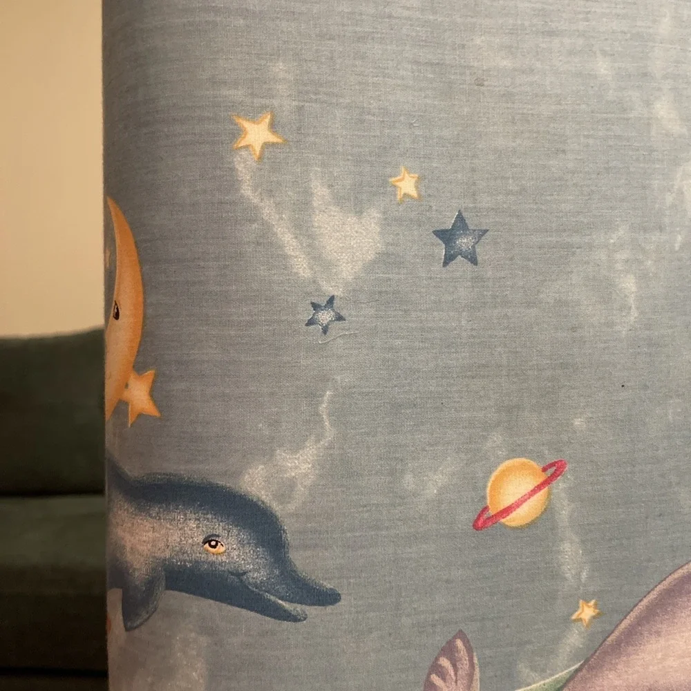 Vtg Lamont Athena Kids Clothes Laundry Hamper MCM Whale Ocean Star Moon Dolphin‎
